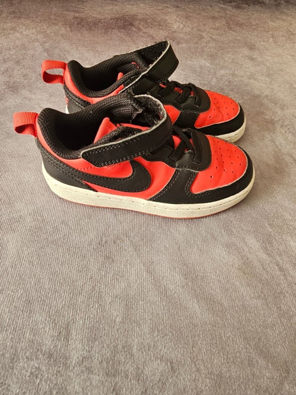 Nike Court Borough Low Recraft Shoes Toddler Size 9C Black Red DV5458-600